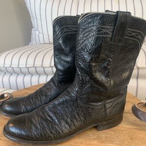 Justin 3172 Men's Exotic Roper
Boot with Black Smooth Ostrich
Men’s Size 10B USA